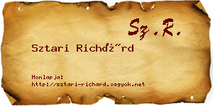 Sztari Richárd névjegykártya