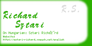 richard sztari business card